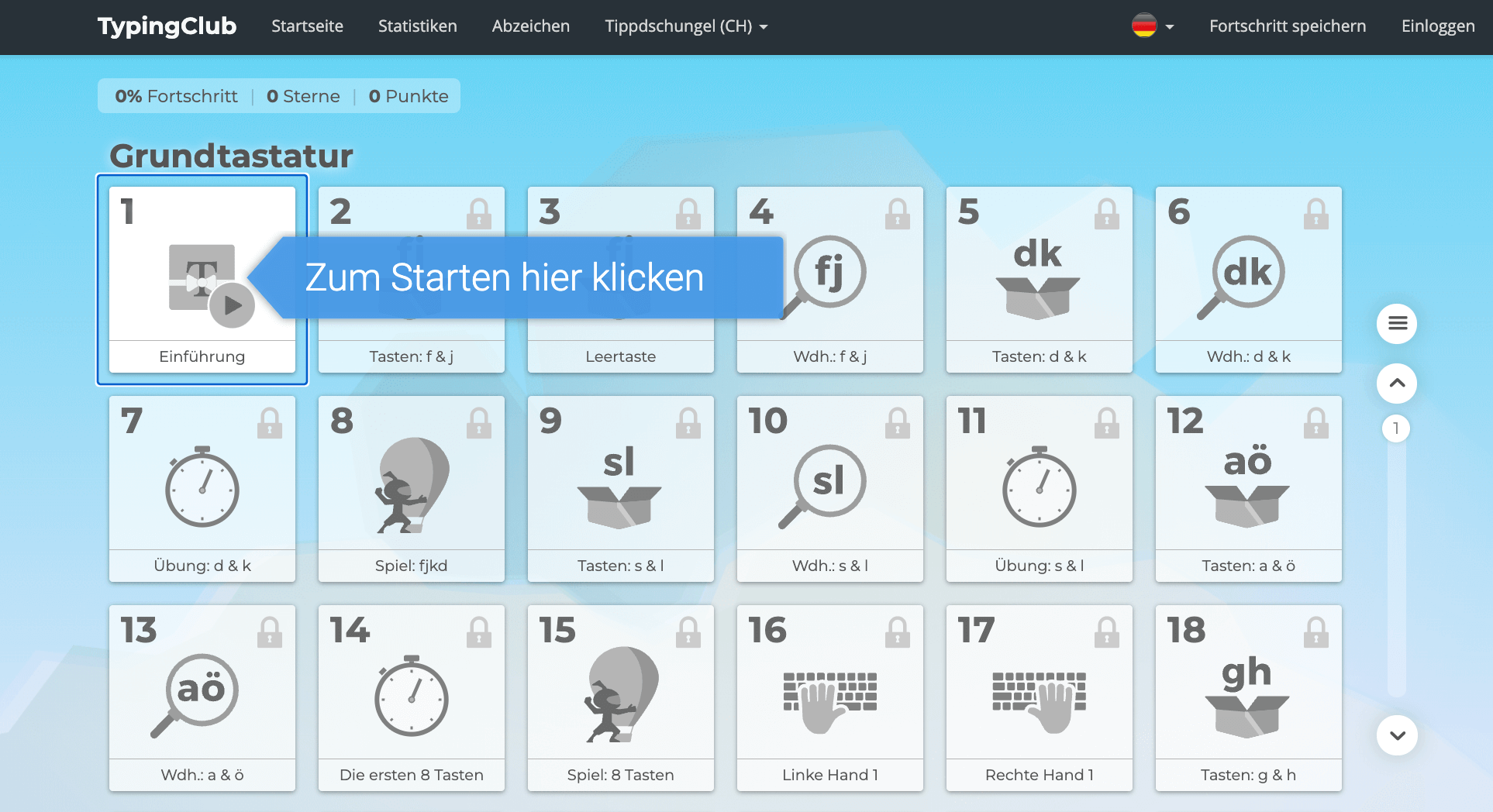 10 finger system schreibtrainer