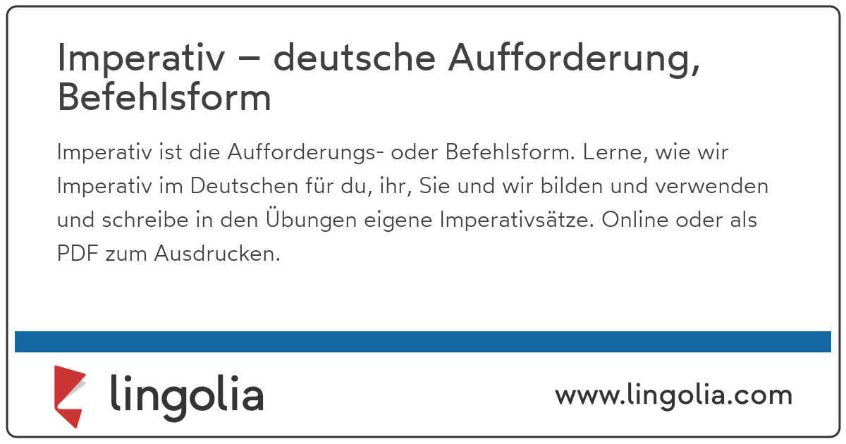 lernen imperativ
